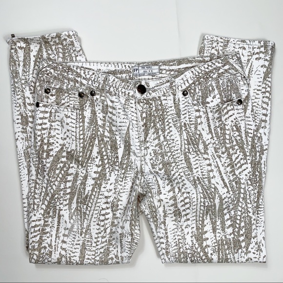 Free people printed skinny ankle zip pants - Picture 4 of 8